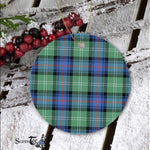 Plaid Christmas Ornaments Scottish Clan Sutherland Old Ancient Tartan Ceramic Ornament Plaid Ornaments - Scotstee Shop