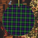 Plaid Christmas Ornaments Scottish Clan Swinton Tartan Ceramic Ornament Plaid Ornaments - Scotstee Shop