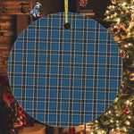 Plaid Christmas Ornaments Scottish Clan Thomson Dress Tartan Ceramic Ornament Plaid Ornaments - Scotstee Shop
