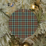 Plaid Christmas Ornaments Scottish Clan Thomson Hunting Modern Tartan Ceramic Ornament Plaid Ornaments - Scotstee Shop