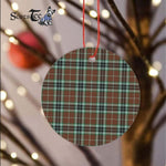 Plaid Christmas Ornaments Scottish Clan Thomson Hunting Modern Tartan Ceramic Ornament Plaid Ornaments - Scotstee Shop