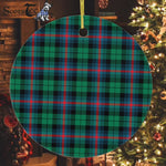 Plaid Christmas Ornaments Scottish Clan Urquhart Broad Red Ancient Tartan Ornament,  ceramic ornament, personalized christmas ornaments, christmas tree ornaments, christmas door decorations, Plaid Ornament, Tartan Ceramic Ornament