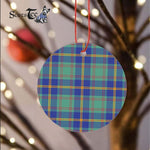 Plaid Christmas Ornaments Scottish Clan US Marine Tartan Ornament,  ceramic ornament, personalized christmas ornaments, christmas tree ornaments, christmas door decorations, Plaid Ornament, Tartan Ceramic Ornament