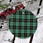 Plaid Christmas Ornaments Scottish Clan Wallace Ancient Tartan Ceramic Ornament Plaid Ornaments - Scotstee Shop