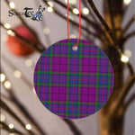 Plaid Christmas Ornaments Scottish Clan Wardlaw Tartan Ceramic Ornament Plaid Ornaments - Scotstee Shop