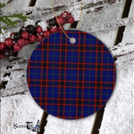 Plaid Christmas Ornaments Scottish Clan Wedderburn Tartan Ceramic Ornament Plaid Ornaments - Scotstee Shop
