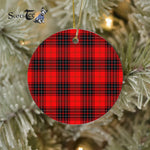 Plaid Christmas Ornaments Scottish Clan Wemyss Tartan Ceramic Ornament Plaid Ornaments - Scotstee Shop