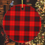 Plaid Christmas Ornaments Scottish Clan Wemyss Tartan Ceramic Ornament Plaid Ornaments - Scotstee Shop