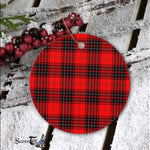 Plaid Christmas Ornaments Scottish Clan Wemyss Tartan Ceramic Ornament Plaid Ornaments - Scotstee Shop