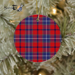 Plaid Christmas Ornaments Scottish Clan Wishart Dress Tartan Ceramic Ornament Plaid Ornaments - Scotstee Shop