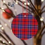 Plaid Christmas Ornaments Scottish Clan Wishart Dress Tartan Ceramic Ornament Plaid Ornaments - Scotstee Shop