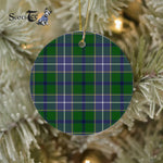 Plaid Christmas Ornaments Scottish Clan Wishart Hunting Tartan Ceramic Ornament Plaid Ornaments - Scotstee Shop