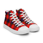 Plaid Tartan Men High Top Sneakers Clan Abernethy Plaid Converse High Tops Sneakers, Converse Christmas Sneakers
