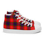 Plaid Tartan Men High Top Sneakers Clan Abernethy Plaid Converse High Tops Sneakers, Converse Christmas Sneakers