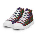 Plaid Tartan Men High Top Sneakers Clan Adair Plaid Converse High Tops Sneakers, Converse Christmas Sneakers