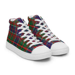 Plaid Tartan Men High Top Sneakers Clan Adair Plaid Converse High Tops Sneakers, Converse Christmas Sneakers