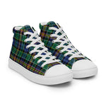 Plaid Tartan Men High Top Sneakers Clan Allison Plaid Converse High Tops Sneakers, Converse Christmas Sneakers