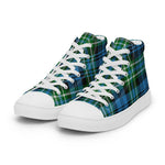 Plaid Tartan Men High Top Sneakers Clan Arbuthnott Hunting Plaid Converse High Tops Sneakers, Converse Christmas Sneakers