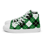 Plaid Tartan Men High Top Sneakers Clan Argyle Diagonal Diamond Plaid Converse High Tops Sneakers, Converse Christmas Sneakers