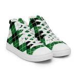 Plaid Tartan Men High Top Sneakers Clan Argyle Diagonal Diamond Plaid Converse High Tops Sneakers, Converse Christmas Sneakers