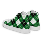 Plaid Tartan Men High Top Sneakers Clan Argyle Diagonal Diamond Plaid Converse High Tops Sneakers, Converse Christmas Sneakers