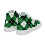 Plaid Tartan Men High Top Sneakers Clan Argyle Diagonal Diamond Plaid Converse High Tops Sneakers, Converse Christmas Sneakers