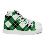 Plaid Tartan Men High Top Sneakers Clan Argyle Diagonal Diamond Plaid Converse High Tops Sneakers, Converse Christmas Sneakers