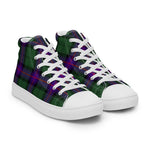 Plaid Tartan Men High Top Sneakers Clan Armstrong Plaid Converse High Tops Sneakers, Converse Christmas Sneakers