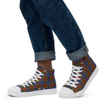 Plaid Tartan Men High Top Sneakers Clan Bethune Plaid Converse High Tops Sneakers, Converse Christmas Sneakers