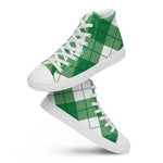 Plaid Tartan Men High Top Sneakers Clan Bias Plaid Converse High Tops Sneakers, Converse Christmas Sneakers