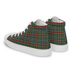 Plaid Tartan Men High Top Sneakers Clan Bisset Pattern Plaid Converse High Tops Sneakers, Converse Christmas Sneakers