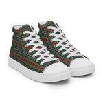 Plaid Tartan Men High Top Sneakers Clan Bisset Pattern Plaid Converse High Tops Sneakers, Converse Christmas Sneakers
