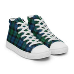 Plaid Tartan Men High Top Sneakers Clan Blackwatch Ancient Plaid Converse High Tops Sneakers, Converse Christmas Sneakers