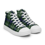 Plaid Tartan Men High Top Sneakers Clan Blyth Tweeside District Plaid Converse High Tops Sneakers, Converse Christmas Sneakers