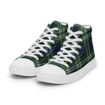 Plaid Tartan Men High Top Sneakers Clan Blyth Tweeside District Plaid Converse High Tops Sneakers, Converse Christmas Sneakers
