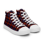 Plaid Tartan Men High Top Sneakers Clan Broun Modern Plaid Converse High Tops Sneakers, Converse Christmas Sneakers