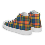 Plaid Tartan Men High Top Sneakers Clan Buchanan Ancient Plaid Converse High Tops Sneakers, Converse Christmas Sneakers