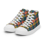 Plaid Tartan Men High Top Sneakers Clan Buchanan Ancient Plaid Converse High Tops Sneakers, Converse Christmas Sneakers