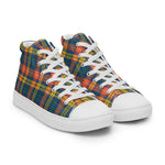 Plaid Tartan Men High Top Sneakers Clan Buchanan Ancient Plaid Converse High Tops Sneakers, Converse Christmas Sneakers