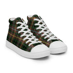 Plaid Tartan Men High Top Sneakers Clan Buchanan Hunting Plaid Converse High Tops Sneakers, Converse Christmas Sneakers