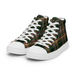 Plaid Tartan Men High Top Sneakers Clan Buchanan Hunting Plaid Converse High Tops Sneakers, Converse Christmas Sneakers