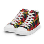 Plaid Tartan Men High Top Sneakers Clan Buchanan Modern Plaid Converse High Tops Sneakers, Converse Christmas Sneakers
