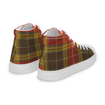 Plaid Tartan Men High Top Sneakers Clan Buchanan Old Set Weathered Plaid Converse High Tops Sneakers, Converse Christmas Sneakers