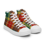 Plaid Tartan Men High Top Sneakers Clan Buchanan Old Sett Plaid Converse High Tops Sneakers, Converse Christmas Sneakers