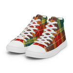 Plaid Tartan Men High Top Sneakers Clan Buchanan Old Sett Plaid Converse High Tops Sneakers, Converse Christmas Sneakers