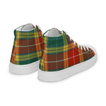 Plaid Tartan Men High Top Sneakers Clan Buchanan Old Sett Plaid Converse High Tops Sneakers, Converse Christmas Sneakers