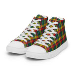 Plaid Tartan Men High Top Sneakers Clan Buchanan Plaid Converse High Tops Sneakers, Converse Christmas Sneakers