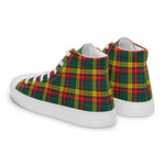 Plaid Tartan Men High Top Sneakers Clan Buchanan Plaid Converse High Tops Sneakers, Converse Christmas Sneakers
