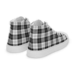 Plaid Tartan Men High Top Sneakers Clan Erskine Black and White Plaid Converse High Tops Sneakers, Converse Christmas Sneakers