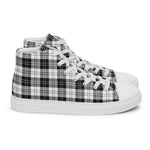 Plaid Tartan Men High Top Sneakers Clan Erskine Black and White Plaid Converse High Tops Sneakers, Converse Christmas Sneakers